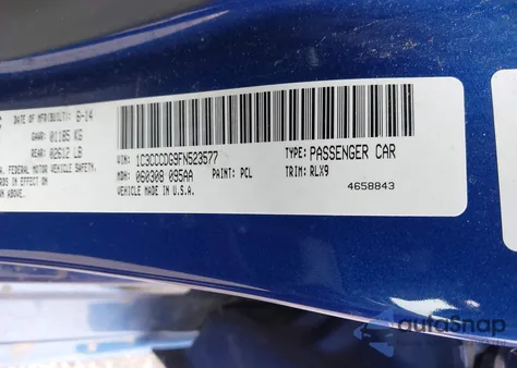 2015 Chrysler 200 S из США, поврежденный, VIN 1C3CCCDG9FN523577